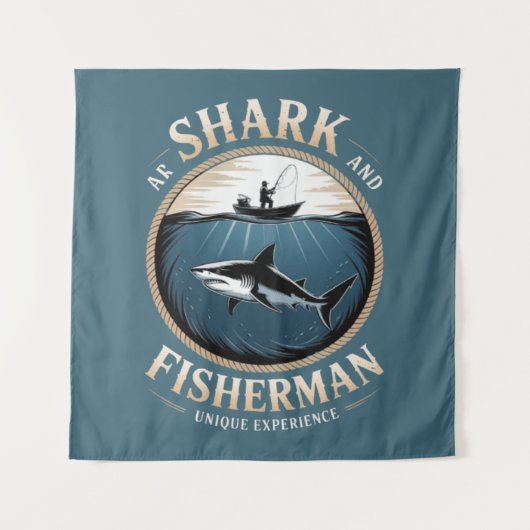 Tenture Requin et Pêcheur (Devant)