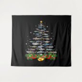Tenture Requin Noël Arbre de requin Amateurs de cadeaux (Devant (Horizontal))
