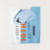 Tenture Requin Personnalisé Enfants 10e anniversaire Conte (Devant)