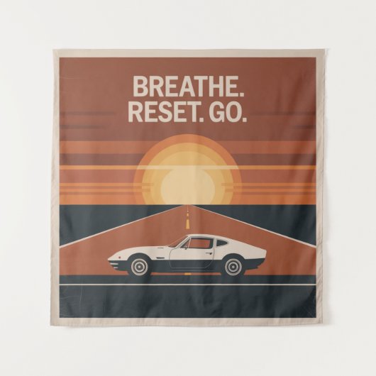 Tenture Respirez. Réinitialisez. Allez (Devant)