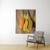 Tenture Restaurant indien Épices asiatiques sur cuillères  (En situation)