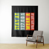 Tenture Restez à la maison Ingénieurs et portez un masque (En situation)