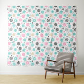 Tenture Retour aux flocons de neige - arrière-plan (En situation (horizontale))