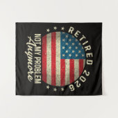 Tenture Retraité 2026 plus mon problème Drapeau américain (Devant (Horizontal))