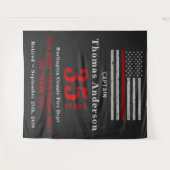 Tenture Retraite des pompiers Mince Red Line Flag (Devant (Horizontal))