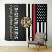 Tenture Retraite des pompiers Red Line Flag Félicats (En situation (horizontale))