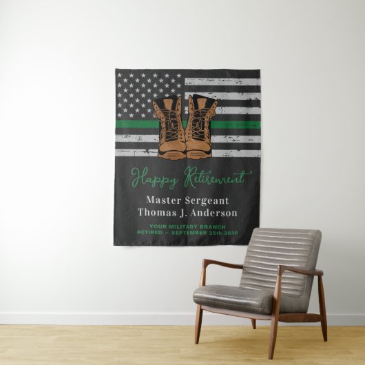 Tenture Retraite militaire Cuir mince Ligne verte Armée (En situation)