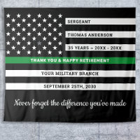Retraite militaire Ligne verte mince personnalisée
