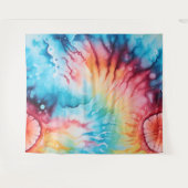 Tenture Retro 1960 Rainbow Tie Dye Style Tapestry (Devant (Horizontal))