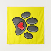 Tenture Retro 80s Vidéo Jeu 8 bits Pixel Art Chien Emprein (Devant (Horizontal))