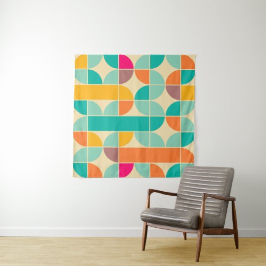 Tenture Retro Abstrait : Design intemporel sans fil. (En situation (horizontale))