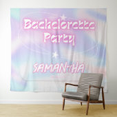 Tenture Retro Bachelorette Party Arrière-plan rose Super (En situation (horizontale))