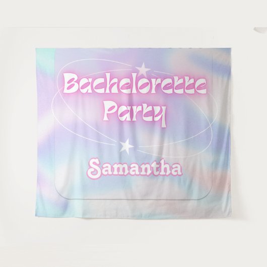 Tenture Retro Bachelorette Party Arrière-plan rose Super (Devant (Horizontal))