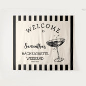 Tenture Retro Bachelorette Party Backdrop Cocktail (Devant (Horizontal))