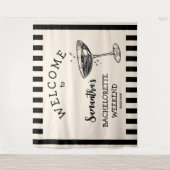 Tenture Retro Bachelorette Party Backdrop Cocktail (Devant)