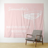 Tenture Retro Bachelorette Party Backdrop Cocktail rose (En situation (horizontale))