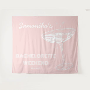 Tenture Retro Bachelorette Party Backdrop Cocktail rose