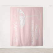 Tenture Retro Bachelorette Party Backdrop Cocktail rose (Devant)