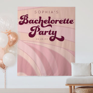 Tenture Retro Bachelorette Party Backdrop Funky