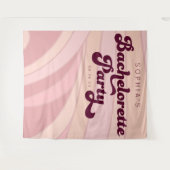 Tenture Retro Bachelorette Party Backdrop Funky (Devant (Horizontal))