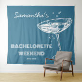 Tenture Retro Bachelortie Party Backdrop Boho bleu Turquoi (En situation (horizontale))
