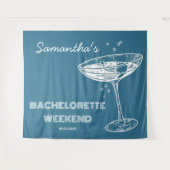 Tenture Retro Bachelortie Party Backdrop Boho bleu Turquoi (Devant (Horizontal))