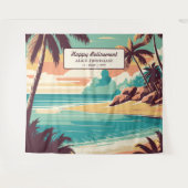 Tenture Retro beach retirement Party photo backdrop (Devant (Horizontal))