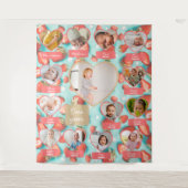 Tenture Retro Berry 1er Anniversaire Coupe de mur (Devant)