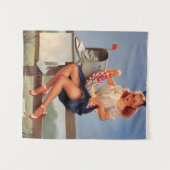 Tenture Retro boîte de courrier Pinup Girl (Devant (Horizontal))