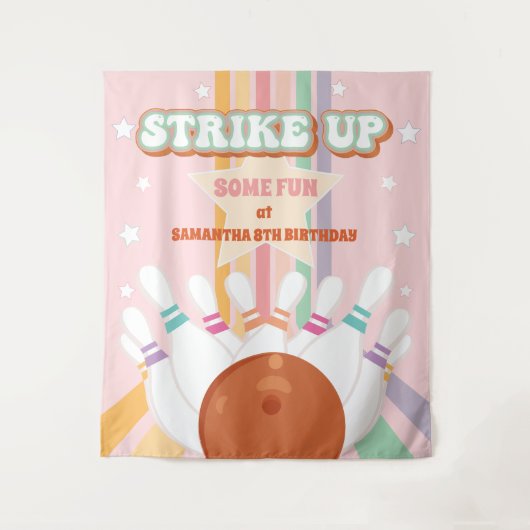 Tenture Retro Bowling anniversaire de enfant Party (Devant)