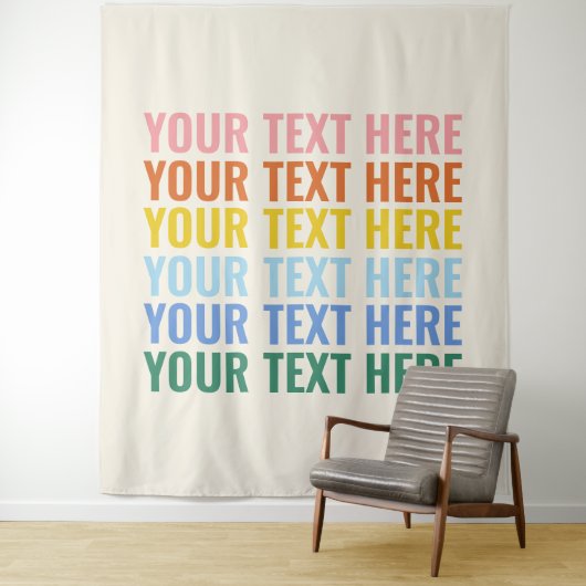 Tenture Retro coloré Répétition Citation personnalisée (En situation)