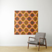 Tenture Retro courbe sans couture motif. wallp style les a (En situation (horizontale))