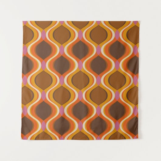 Tenture Retro courbe sans couture motif. wallp style les a (Devant)