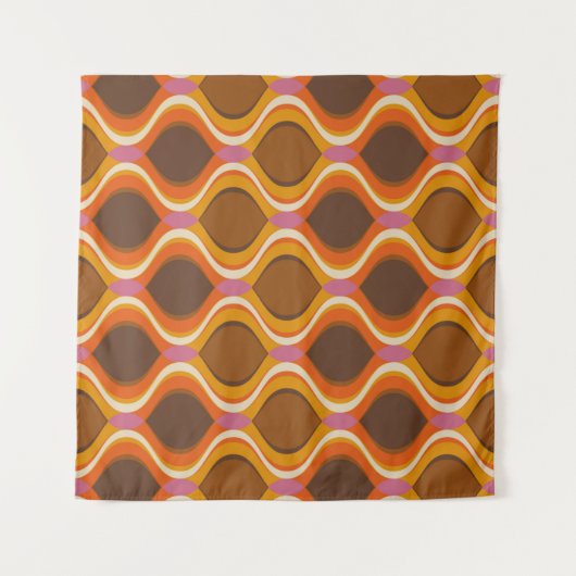 Tenture Retro courbe sans couture motif. wallp style les a (Devant (Horizontal))