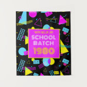 Tenture Retro de Réunion de Classe Scolaire Style 80's (Devant)