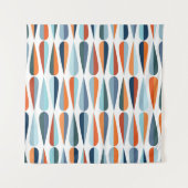 Tenture Rétro du milieu du siècle, goutte forme motif. (Devant)