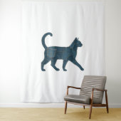 Tenture Retro Funny Denim Patch animal chat T-shirt (En situation)