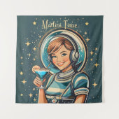 Tenture Rétro Futuriste Astro Fille Martini Time (Devant)