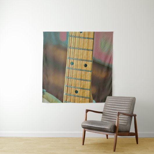 Tenture retro guitar lover gift (En situation)
