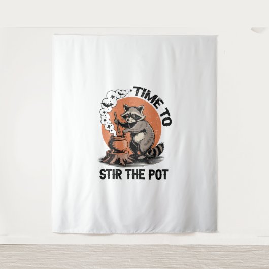 Tenture Retro Halloween Feral Time to Stir Pot (Devant)