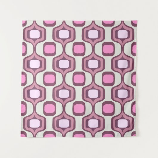 Tenture Retro Hand Drawn Geometric Square Pattern Minimal (Devant)