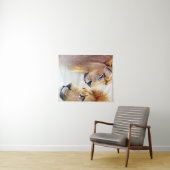 Tenture Retro Lions Art - Art classique de mur de la faune (En situation (horizontale))