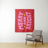Tenture Retro Merry et Bright Holiday Design (En situation)