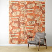 Tenture Retro Mid Century Modern Tiki Pattern (En situation)