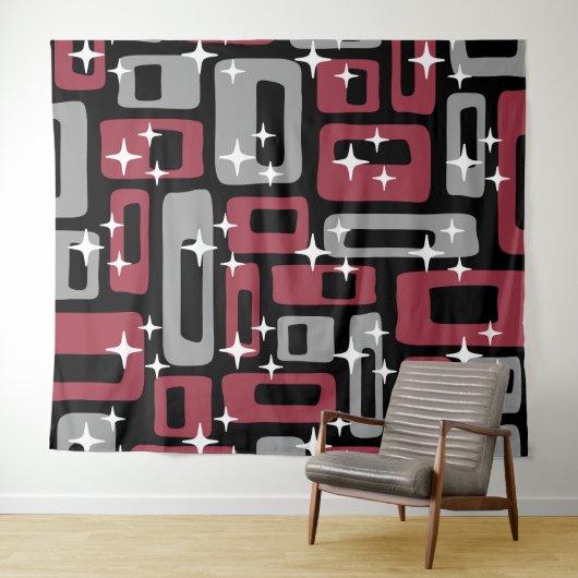 Tenture Retro Mid-Century Moderne Abstrait (En situation (horizontale))