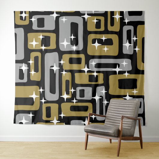 Tenture Retro Mid-Century Moderne Abstrait (En situation (horizontale))