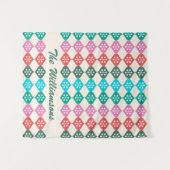 Tenture Retro Mid Mod Motif atomique coloré Personnalisé (Devant (Horizontal))