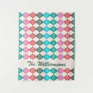 Tenture Retro Mid Mod Motif atomique coloré Personnalisé