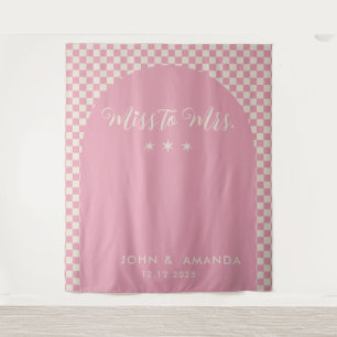 Tenture Retro Miss à Mme Fête des mariées Pink Mod Moderne