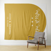 Tenture Retro Miss to Mrs Shower Nuptial Moutarde Bohème (En situation (horizontale))